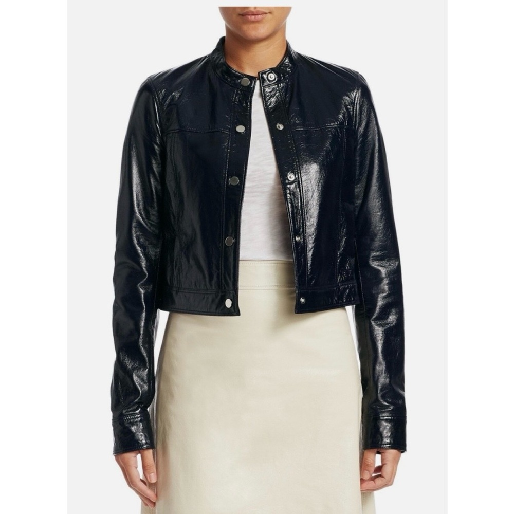NWOT Sz S THEORY Mod Bomber Leather Jacket